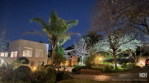 The guesthouse at night